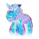 Aladdinas LED Unicorn Night Light, Holographic Iridescent Design, Gift Nursery Decor Display Box with Ribbon (Unicorn, Small)