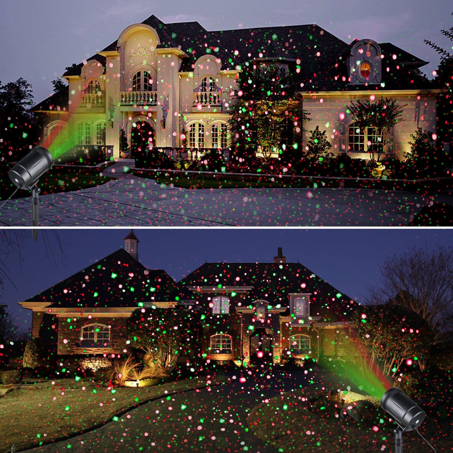 Christmas Projector Lights Outdoor, Christmas Laser Lights Spotlight Red and Green Star Show with Rf Wireless Remote Christmas Decorations for Outdoor