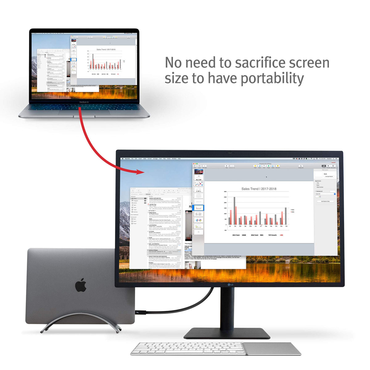 Twelve South BookArc for MacBook, Space-Saving Vertical Desktop Stand, Grey