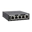 NETGEAR GS305, 5 Port Gigabit Ethernet Network Switch, Ethernet Splitter, Hub, Desktop, Sturdy Metal, Fanless, Plug and Play
