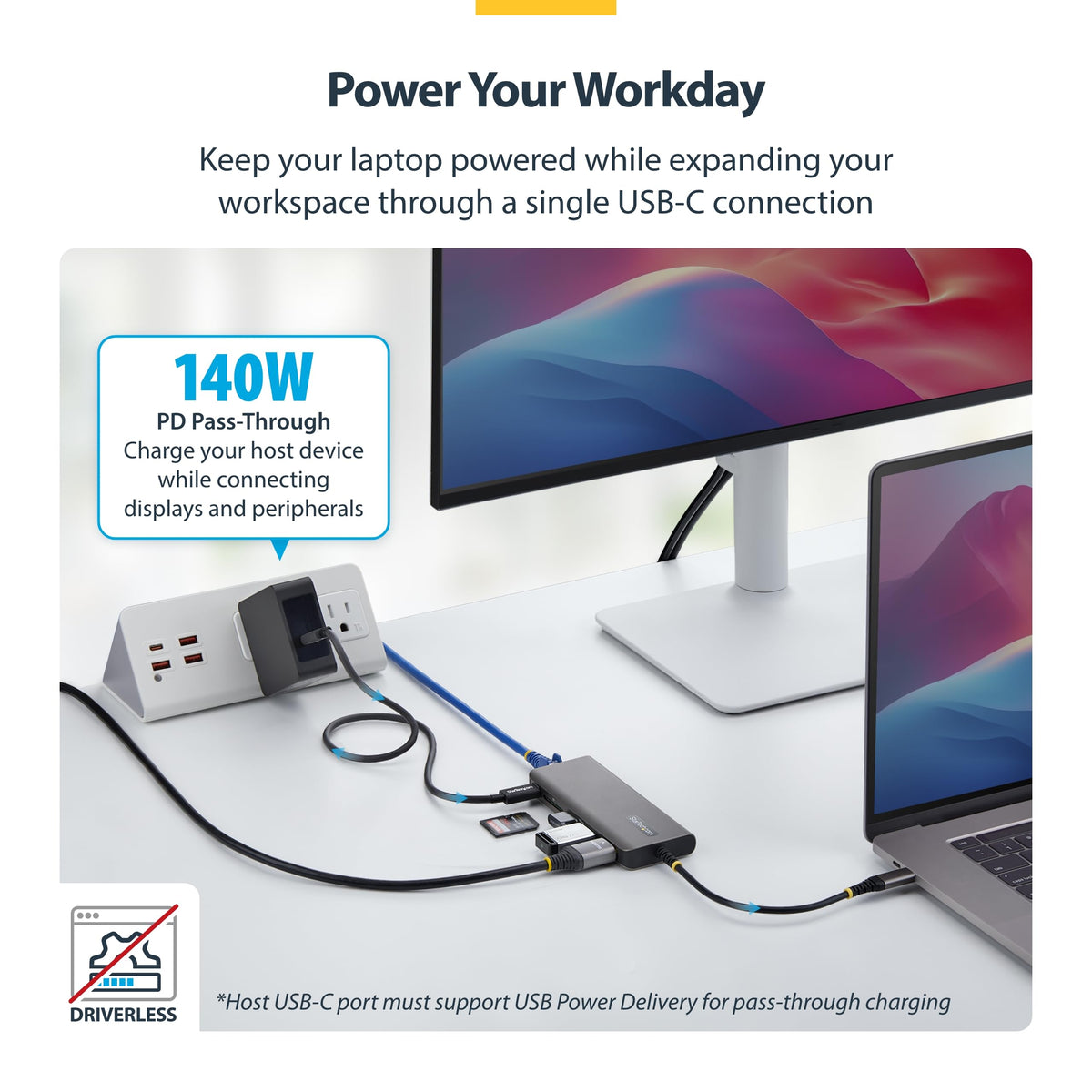 StarTech 6-in-1 USB-C Mini Dock, 4K HDMI, 140W PD, 10Gbps, 2.5GbE, SD