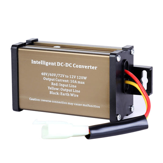 Pro Chaser DC-DC 72V 60V 48V Volt Voltage to 12V Step Down Voltage Reducer Regulator 180W 15A for Scooters & Bicycles Golf cart (10A 72v-12v)