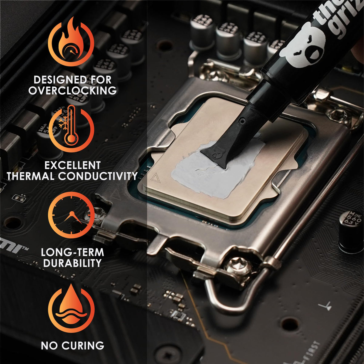 Thermal Grizzly Kryonaut - 5.55 Gram/1.5 ml - Extremly High Performance Thermal Paste - For Demanding Applications and Overclocking
