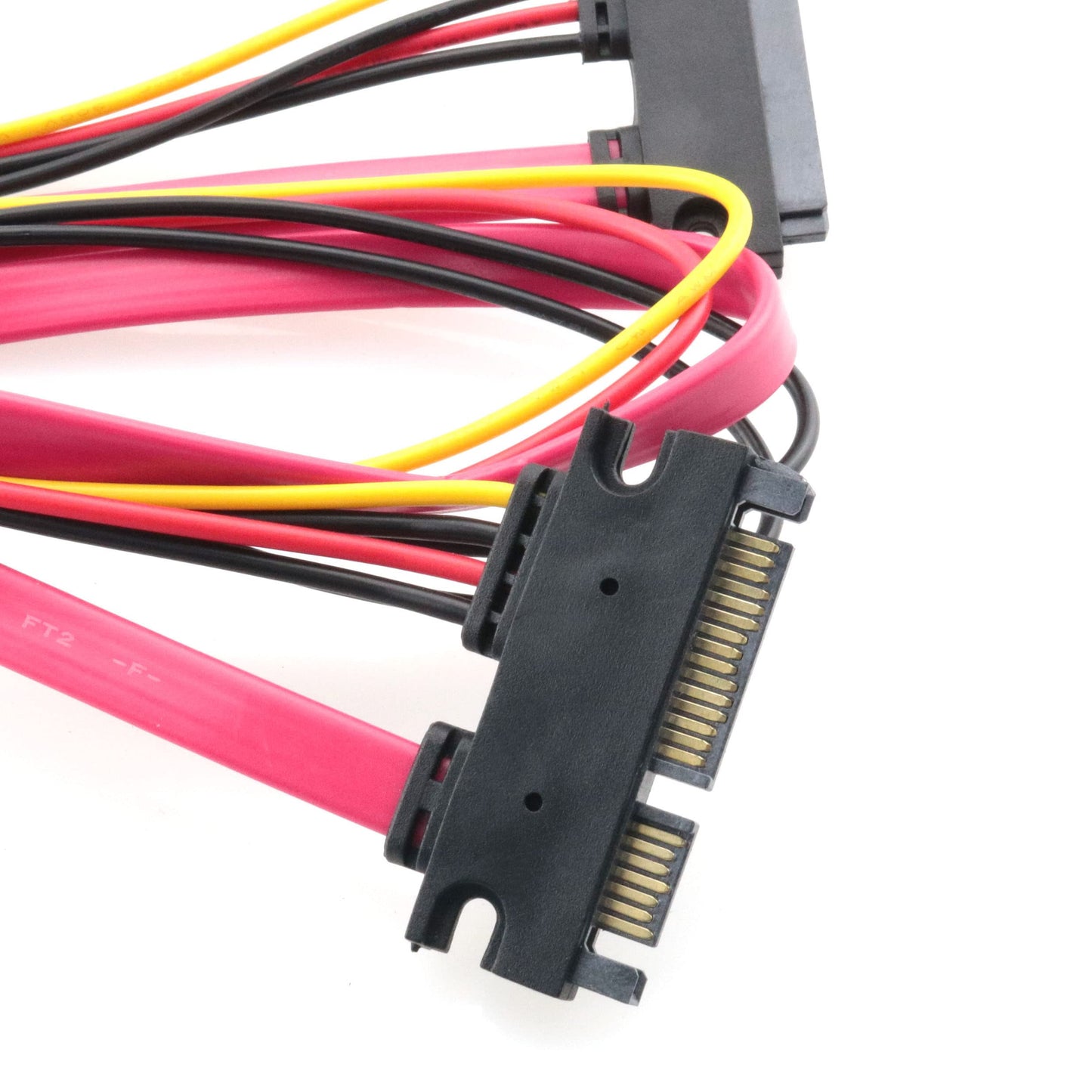 MEETOOT 22-pin Sata Extension Cable 2Sets 50cm SATA 22 Pin (7+15) Male to Female Data and Power Combo Extension Cable Plug Cable for Serial ATA Hard