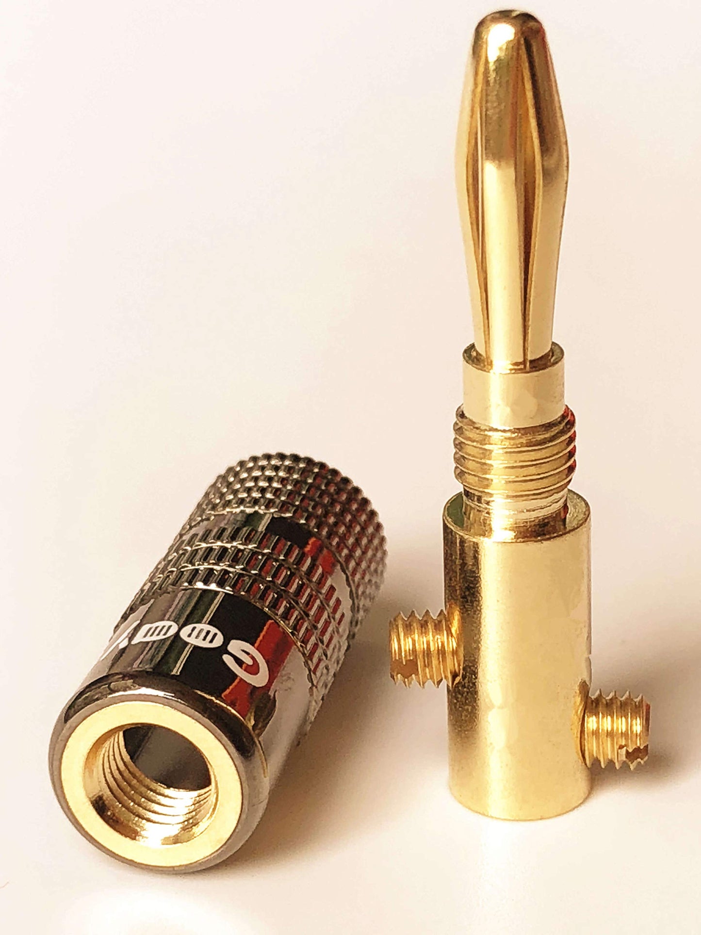 Goaycer Banana Plugs for Speaker Wire ?24K Gold Plated Speaker Banana Plugs (2 Pairs/4 pcs)