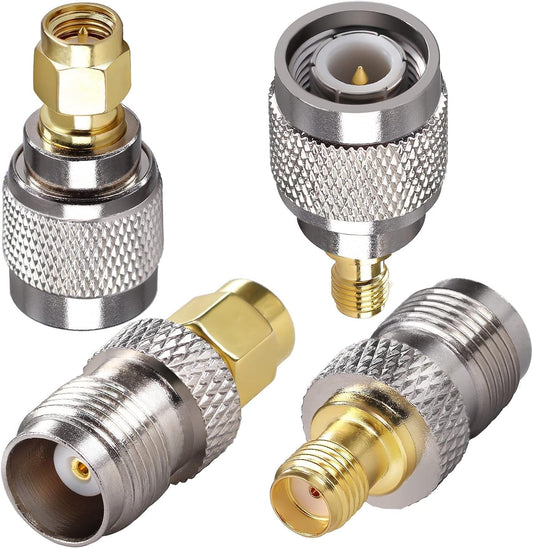 TUOLNK 4PCS SMA to TNC Coax Adapter,Coaxial Connector Kit SMA Male/Female to TNC Male/Female Cable Gender Changers for Radio, LTE Antenna Router