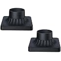 LIT-PaTH Outdoor Post Light Mounting Base, Pier Mount Base for 3 Inch Standard Pole Light, Matte Black Finish, 2-Pack