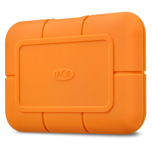 LaCie Rugged SSD 500GB Solid State Drive - USB-C USB 3.2 NVMe speeds up to 1050MB/s, IP67 Water Resistant, 3m Drop resistant, Encryption, 5-year
