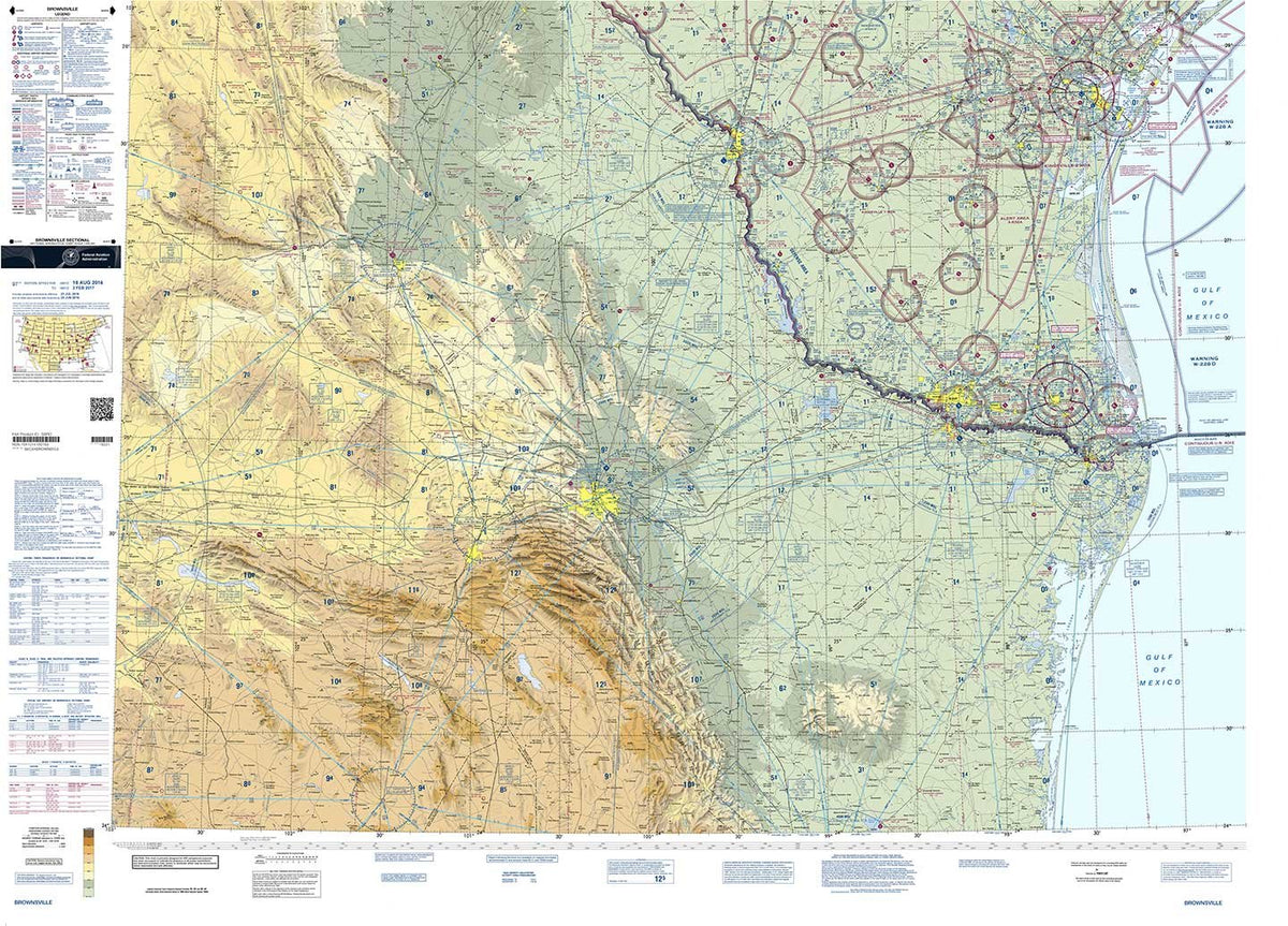 FAA Chart: VFR Sectional BROWNSVILLE SBRO (Current Edition)