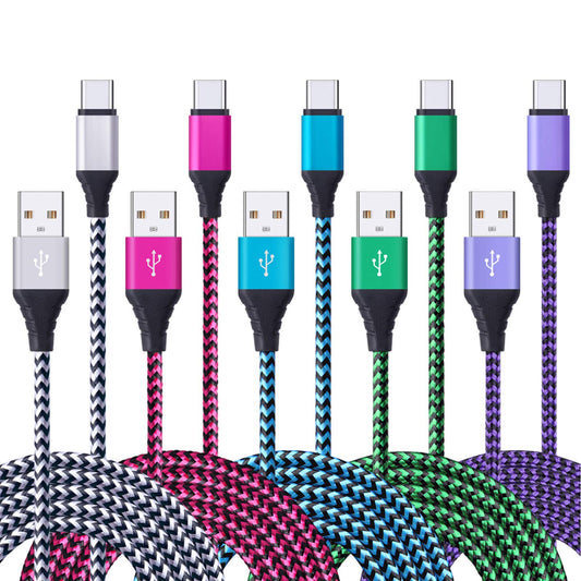 FiveBox 5Pack 6FT USB Type C Cable Phone Charger Fast Charging Cord Compatible Motorola Razr, Edge, 2025 2024 2023, Moto G10 G9 G8 G7 Power Plus Play