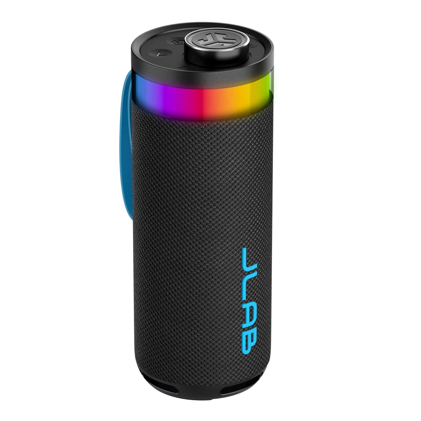 JLab Go Party Portable Bluetooth Speaker, Midnight Black, 10 Watts of Power, 16+ Hours of Playtime, IP56 Waterproofing, Customizable RGB LED Lighting
