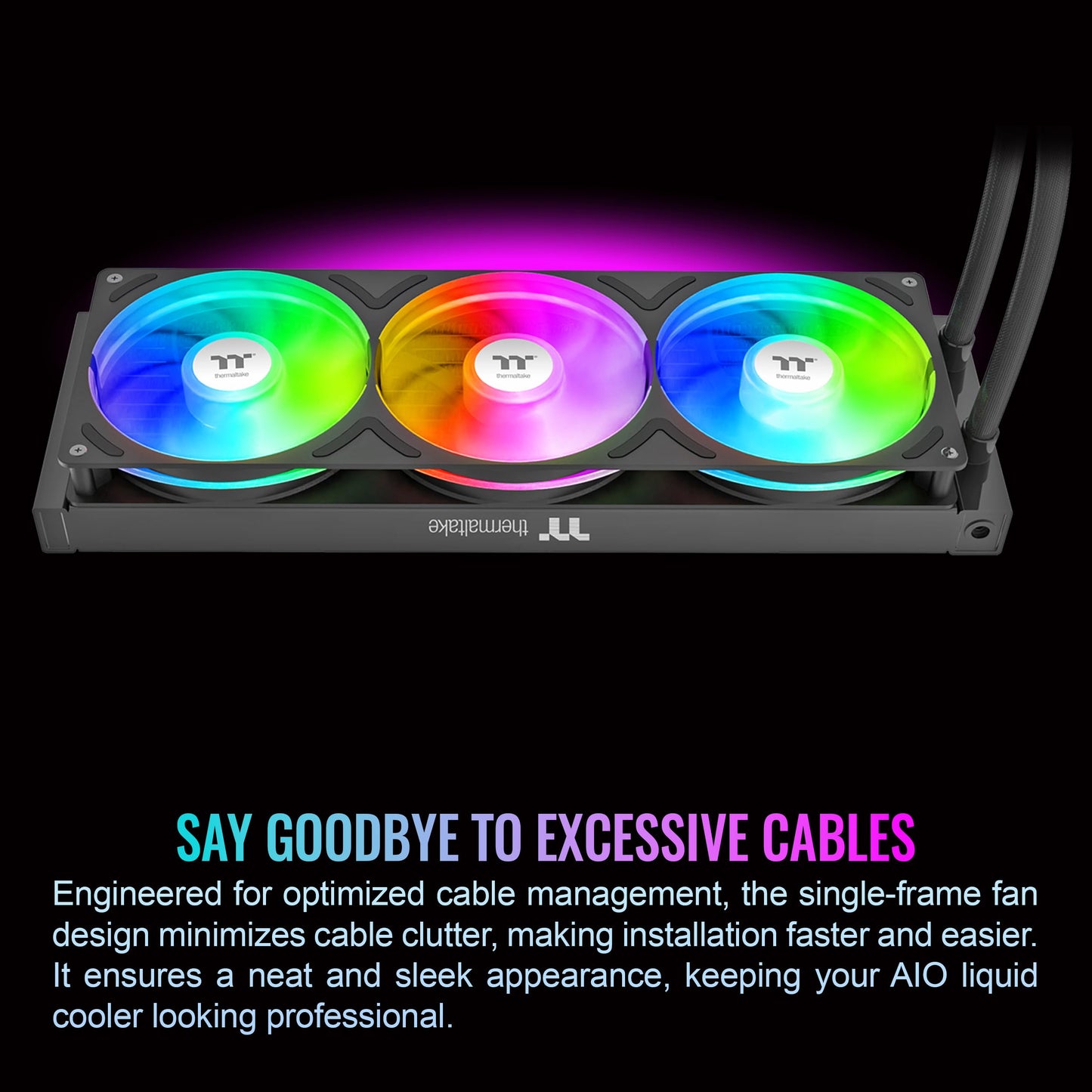 Thermaltake TH360 V3 Ultra ARGB CPU Liquid Cooler; Intel/AMD; 1x360mm 500~2500rpm Single Frame ARGB Fan; 3.95" TFT 720x720p LCD; Rotatable Pump Head