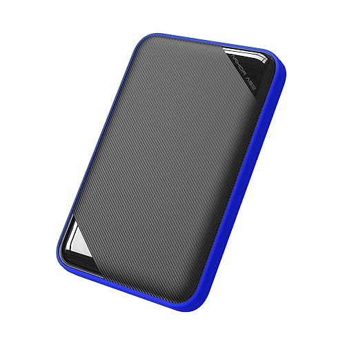 SP Silicon Power Portable Hard Drive 5TB 2.5" USB 3.2 Gen 1 IPX4 Waterproof Impact Resistant A62 Series Gaming Blue SP050TBPHD62LS3B