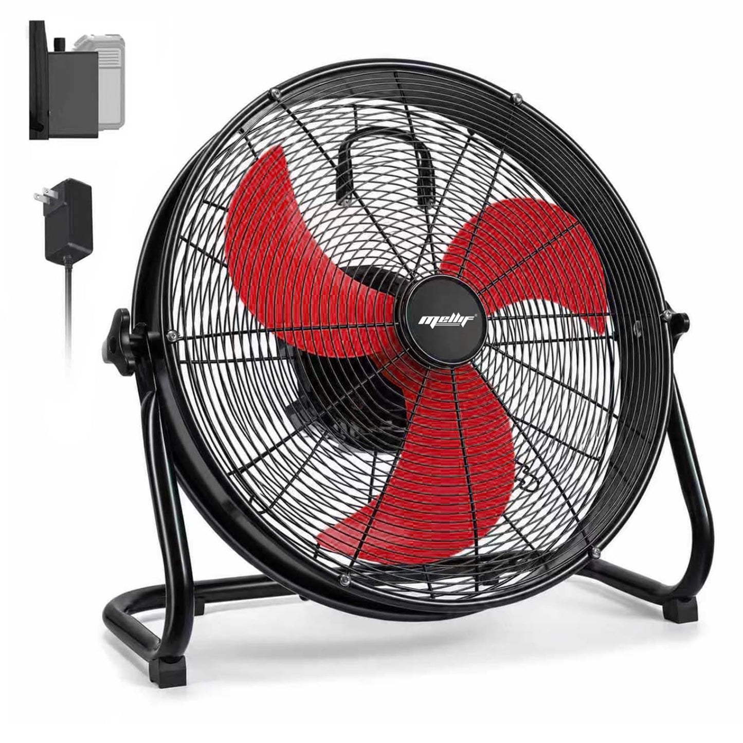 18" High Velocity Cordless Floor Fan Compatible with Milwaukee 18V Battery