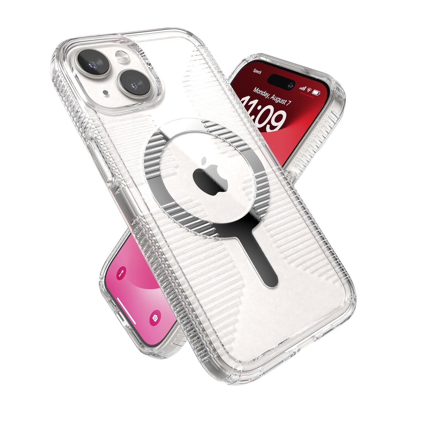 Speck Clear iPhone 15 Case - Slim, Built for MagSafe, Drop Protection Grip - for iPhone 15, iPhone 14 & iPhone 13 - Scratch Resistant, Anti-Yellowing