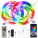 Jeryyen Led Strip Lights 33ft RGB Led Lights Led Strips Smart Led Lights Strip Music Sync Color Changing with Remote and App Control Led Lights
