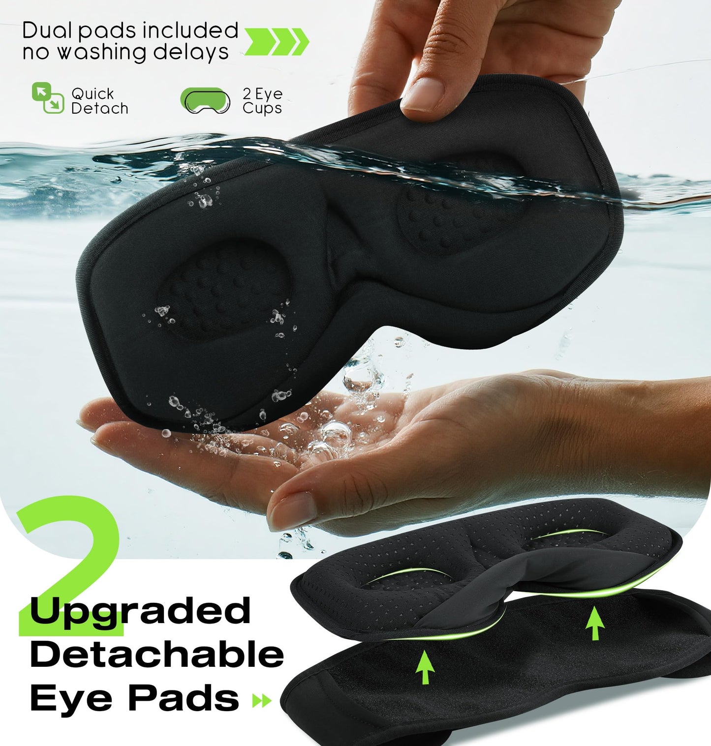 MUSICOZY Sleep Headphones with Bluetooth 5.4 Sleep Mask, Removable 3D Eye Cups for Zero Pressure Comfort, Wireless Bluetooth Eye Mask for Sleeping…