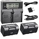 Kastar Battery 2 Pack and LCD Dual Fast Charger for Topcon BT-65Q, Topcon BC-30 BC-30D BT-30, Topcon Total Stations FC-200 FC-2200 FC-2500 GPT-7000i