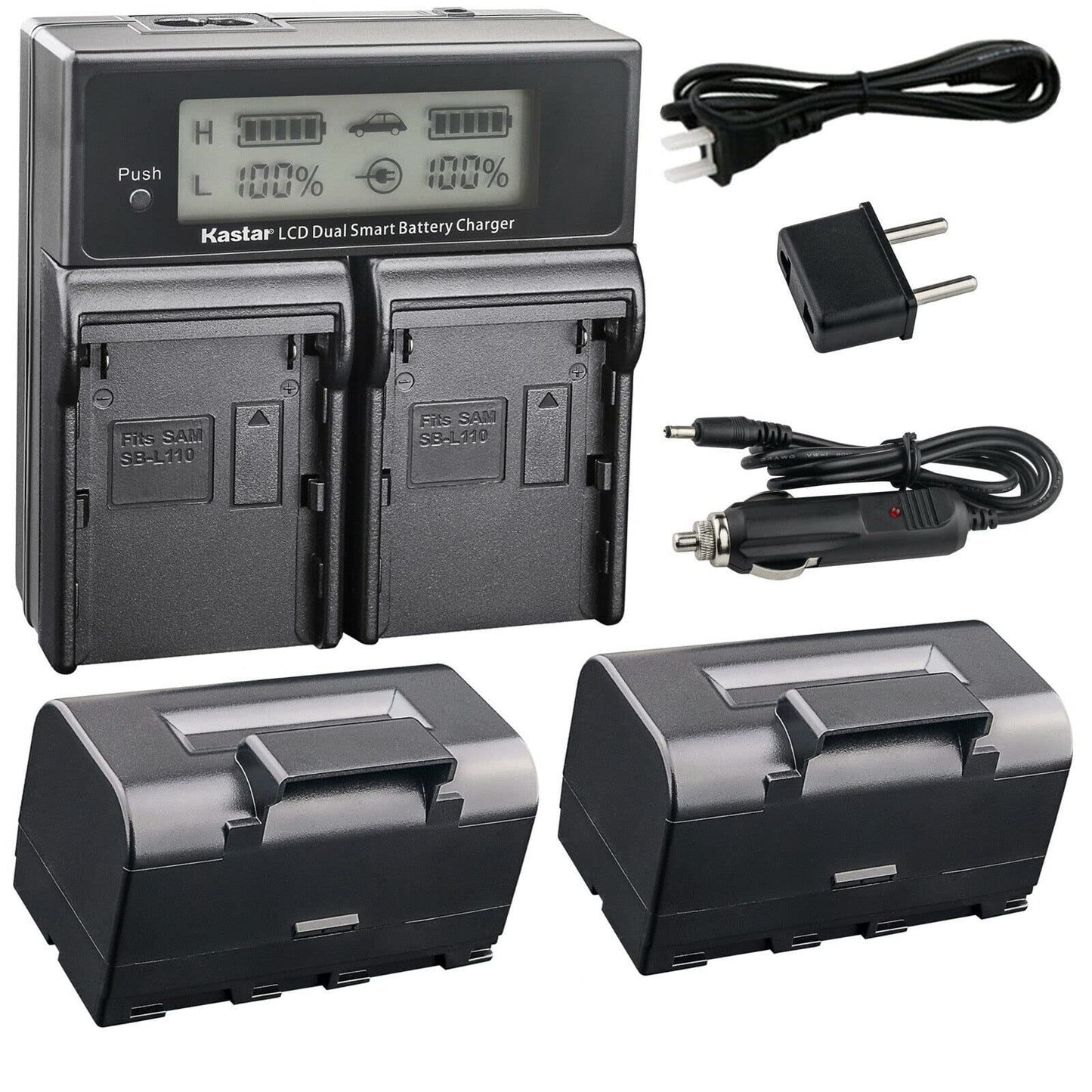 Kastar Battery 2 Pack and LCD Dual Fast Charger for Topcon BT-65Q, Topcon BC-30 BC-30D BT-30, Topcon Total Stations FC-200 FC-2200 FC-2500 GPT-7000i