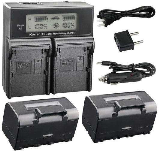Kastar Battery 2 Pack and LCD Dual Fast Charger for Topcon BT-65Q, Topcon BC-30 BC-30D BT-30, Topcon Total Stations FC-200 FC-2200 FC-2500 GPT-7000i