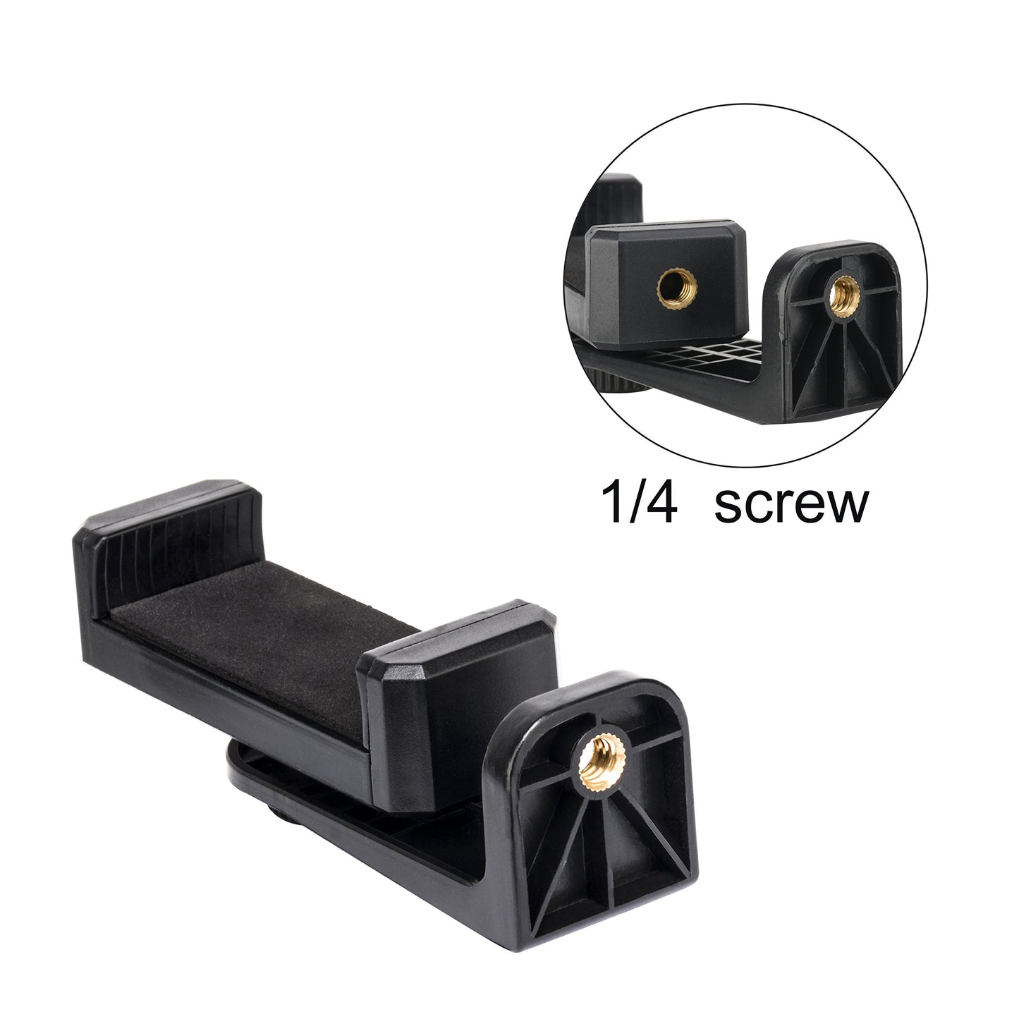 BONFOTO Universal Cell Phone Tripod Mount Adapter,Rotates Vertical and Horizontal, Adjustable with Padded Clip Fits for All Smartphones Compatible
