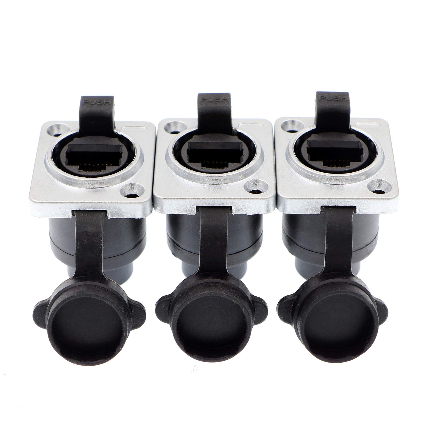 Uonecn RJ45 Waterproof Connector Dust Plug 3 PCS RJ45 Connectors IP65 Mount Ethernet Panel Connector.