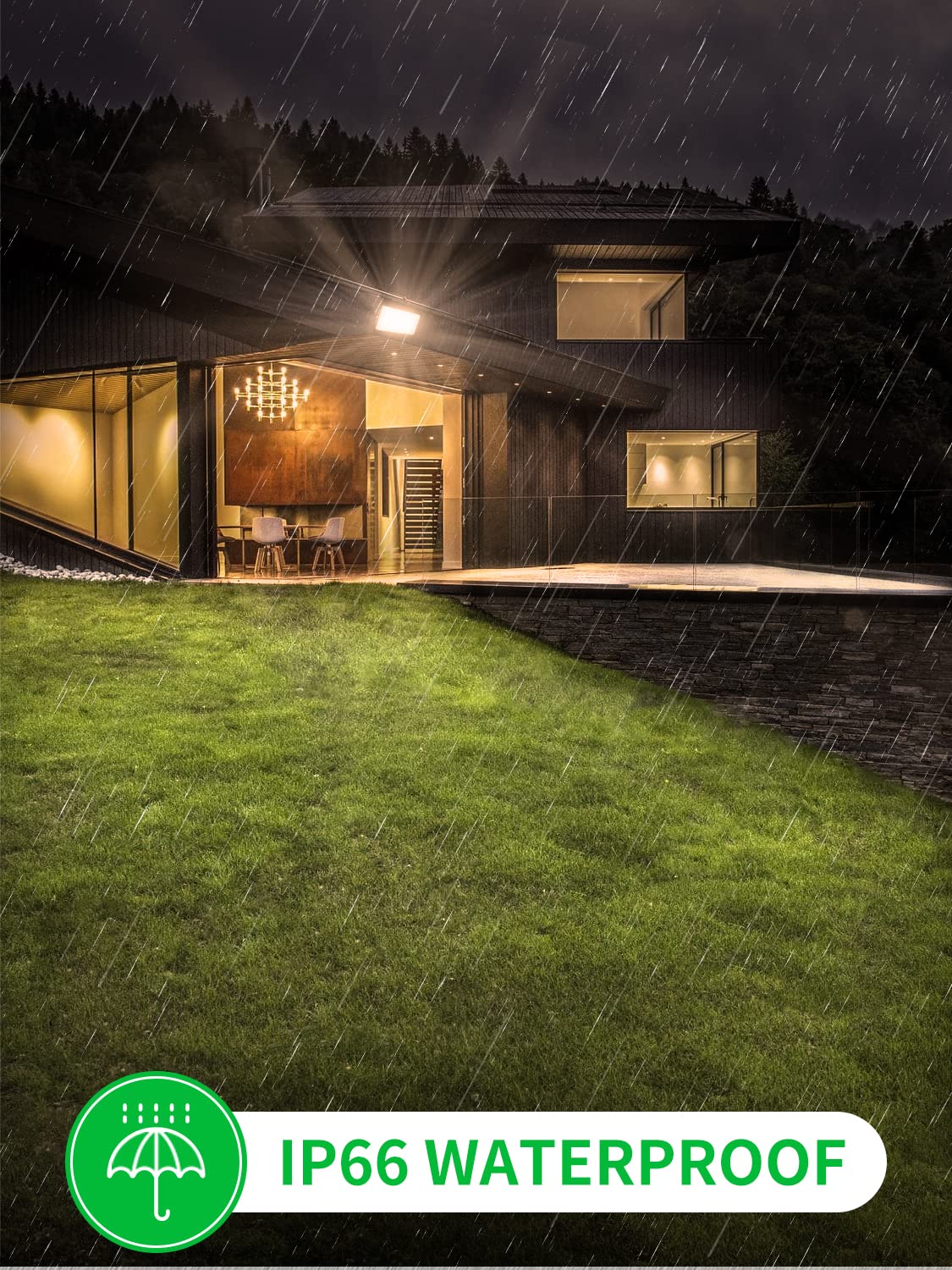Viugreum 100W Flood Lights Outdoor, 8000LM Super Bright LED Work Light, 3000K Warm White LED Flood Light Outdoor, IP65 Waterproof Security Lights