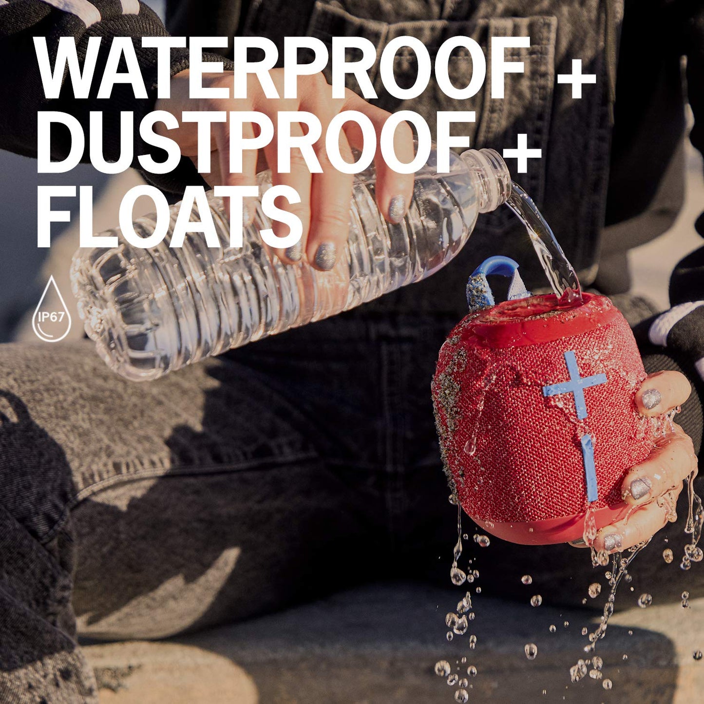 Ultimate Ears WONDERBOOM 2, Portable Wireless Bluetooth Speaker, Big Bass 360 Sound, Waterproof/Dustproof IP67, Floatable, 100 Ft Range - Radical Red