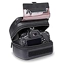 USA Gear Hard Shell Camera Case for DSLR & Mirrorless Cameras, Compatible with Canon, Nikon, Sony & Fujifilm - Fits EOS R100, Rebel T7 / 2000D, Nikon