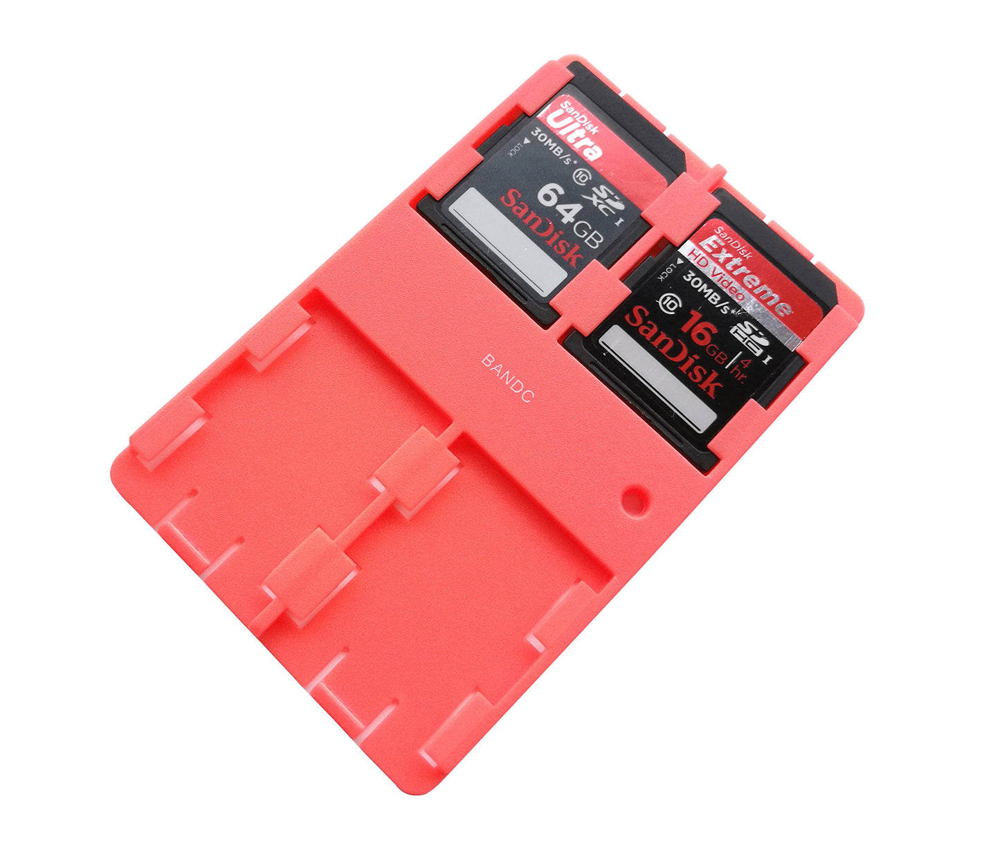 Bandc 2pcs Red Sd/sdhc/sdxc Card Storage Holder Case (Memory Card Not Included)