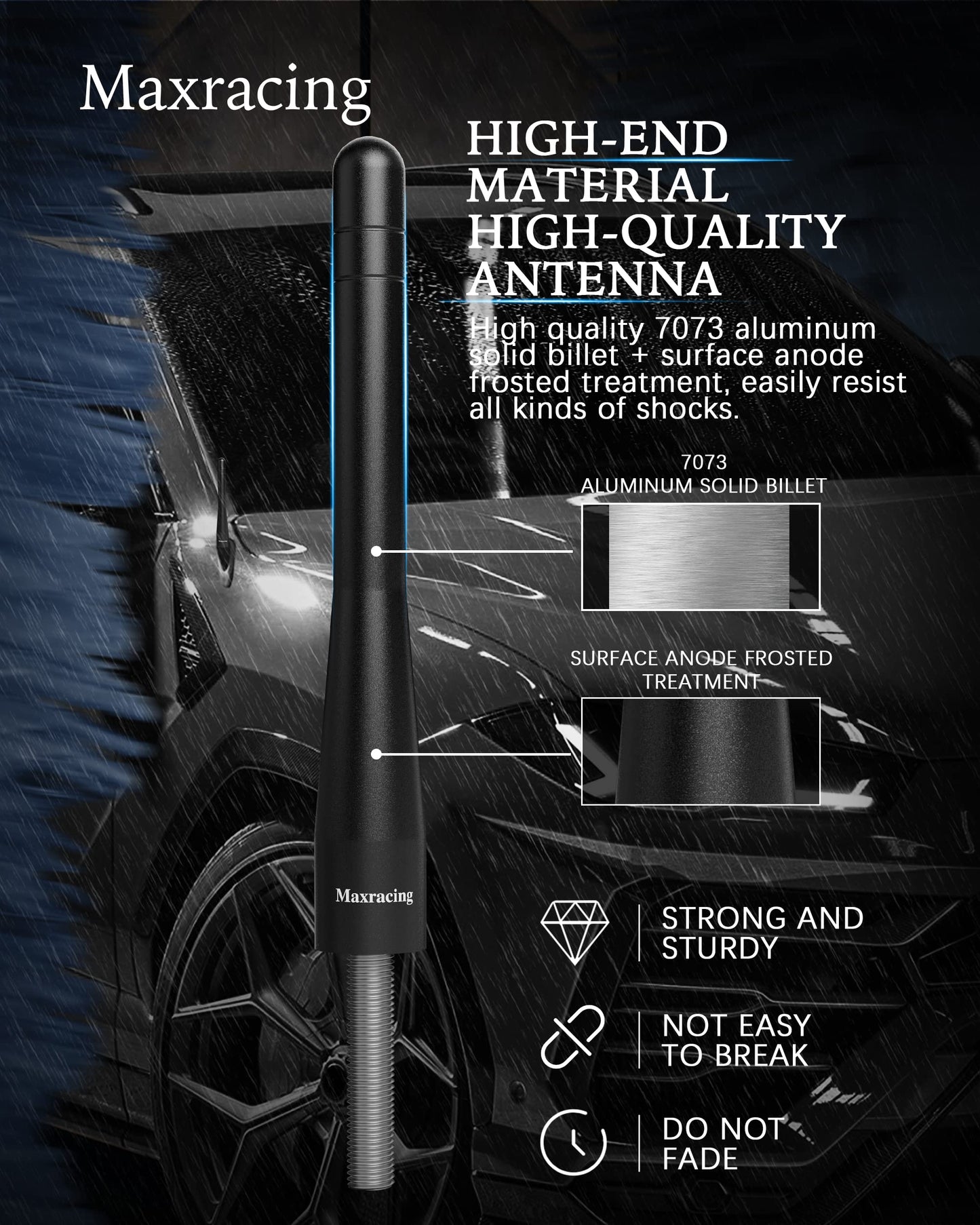 MAXRACING Short Truck Antenna Compatible with 1995-2016 Z3 and Z4 / Carwash Safe/Aluminum Replacement Antenna