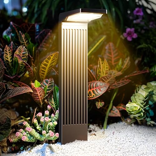 COXSENI Solar Pathway Lights Outdoor 4Pack, Bright 60LED Solar Path Lights Outside Waterproof, Warm & Cool Walkway Lights Solar Powered, Landscape