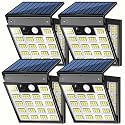 LIFENGSOLER 160LEDs Solar Motion Lights Outdoor,3-Sides Solar Wall Lights Outdoor, 270° Wide Angle, 3 Lighting Modes Security Light for Front Door