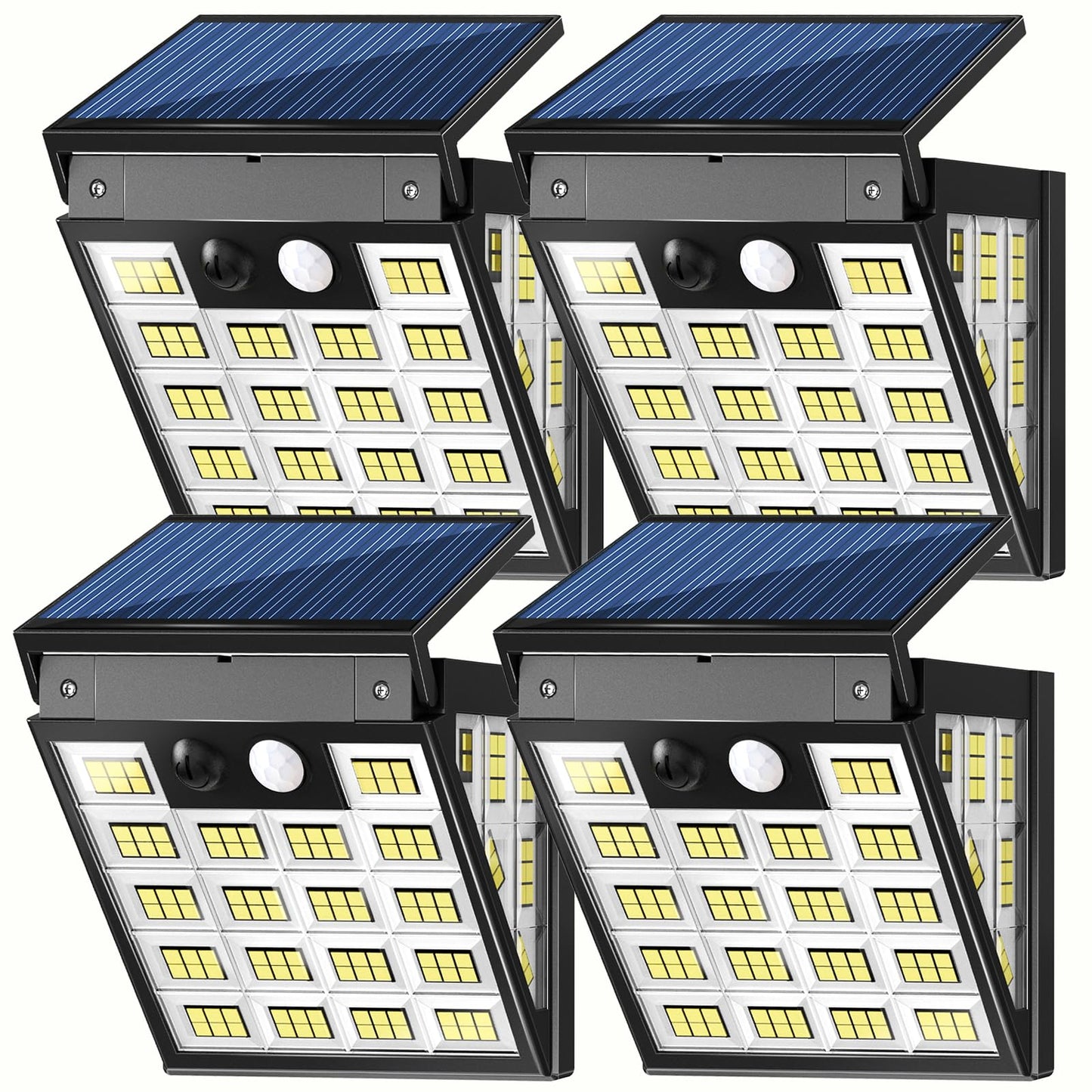 LIFENGSOLER 160LEDs Solar Motion Lights Outdoor,3-Sides Solar Wall Lights Outdoor, 270° Wide Angle, 3 Lighting Modes Security Light for Front Door
