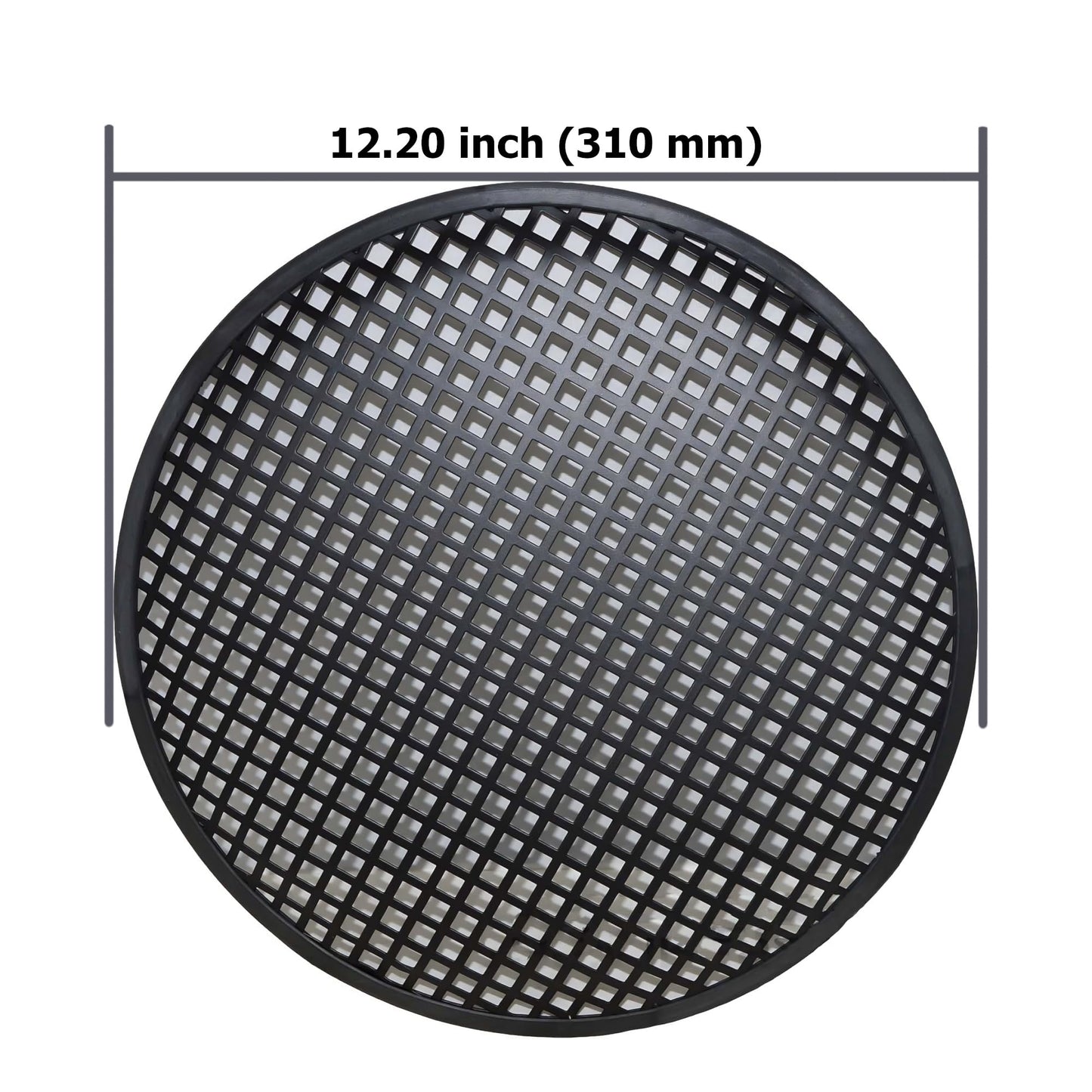 The Wires Zone Steel Speaker Subwoofer Subwoofer Black Waffle Mesh Grill Cover w/Clips & Screw (12-Inch)