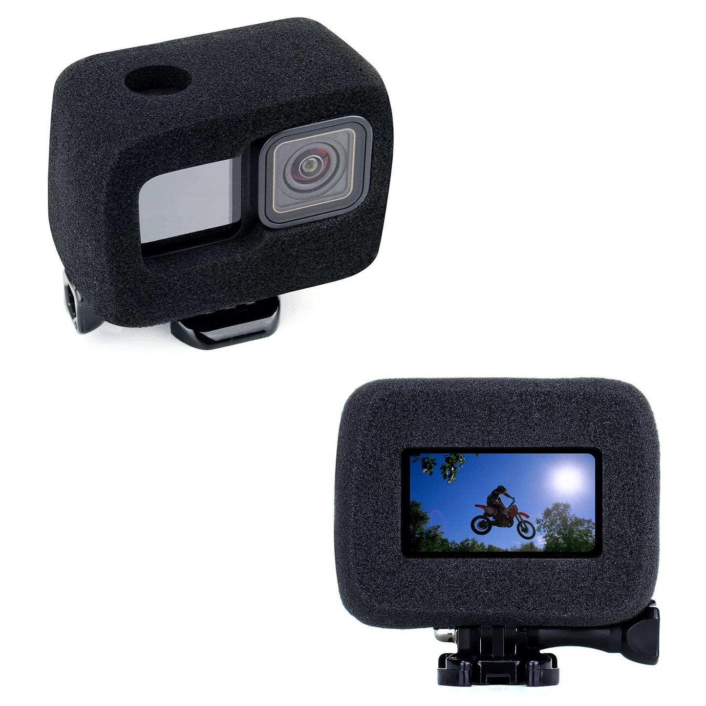 GEPULY 2-Pack Windslayer Cover Wind Muff for GoPro Hero 9 10 11 12 13 Black Wind Noise Reduction Housing Frame Case