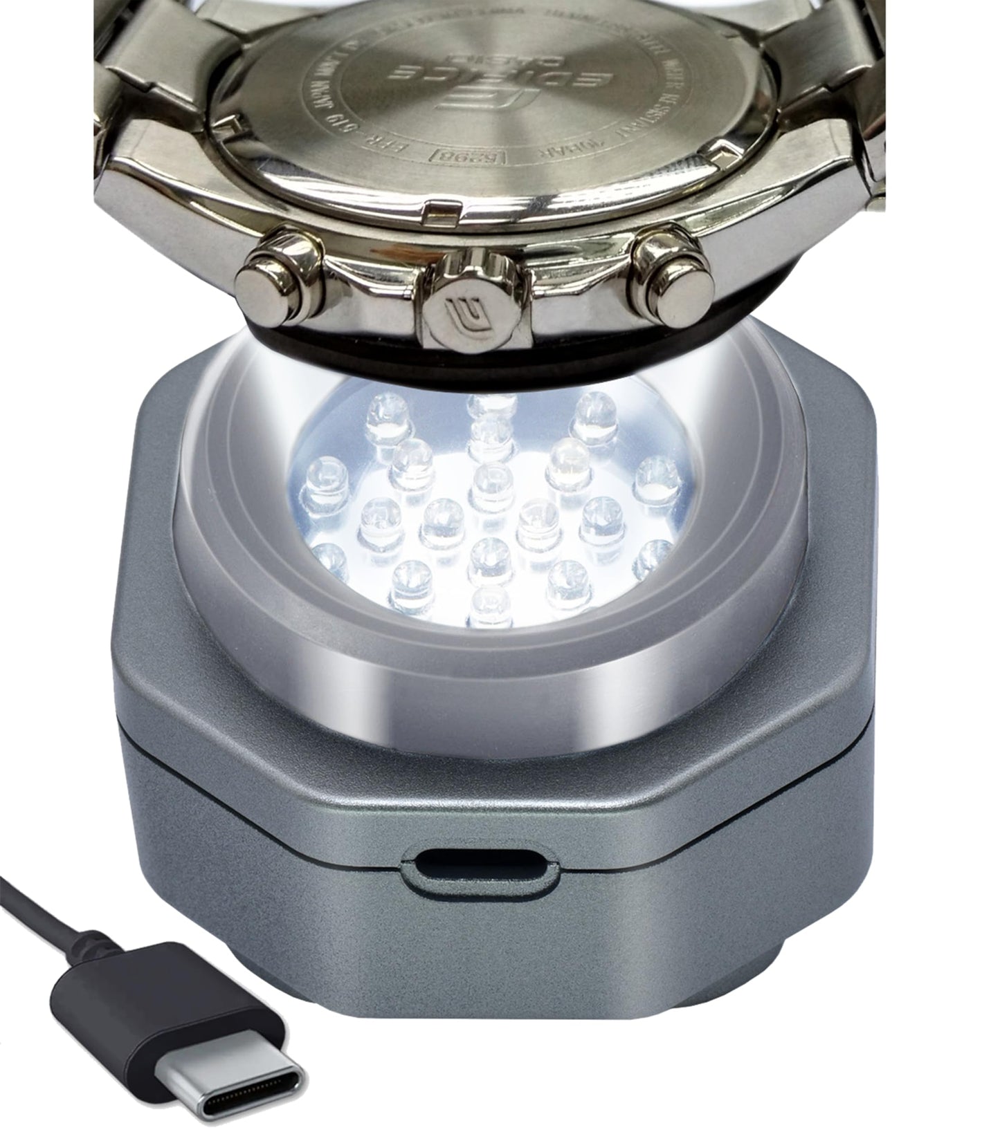 CoolFire (The Original) - USB-C UV Free Solar Watch Fast Charger for All Eco Solar Watches. Safe 24/7 Charging (No 8H Timer Needed). Reloj Hombre