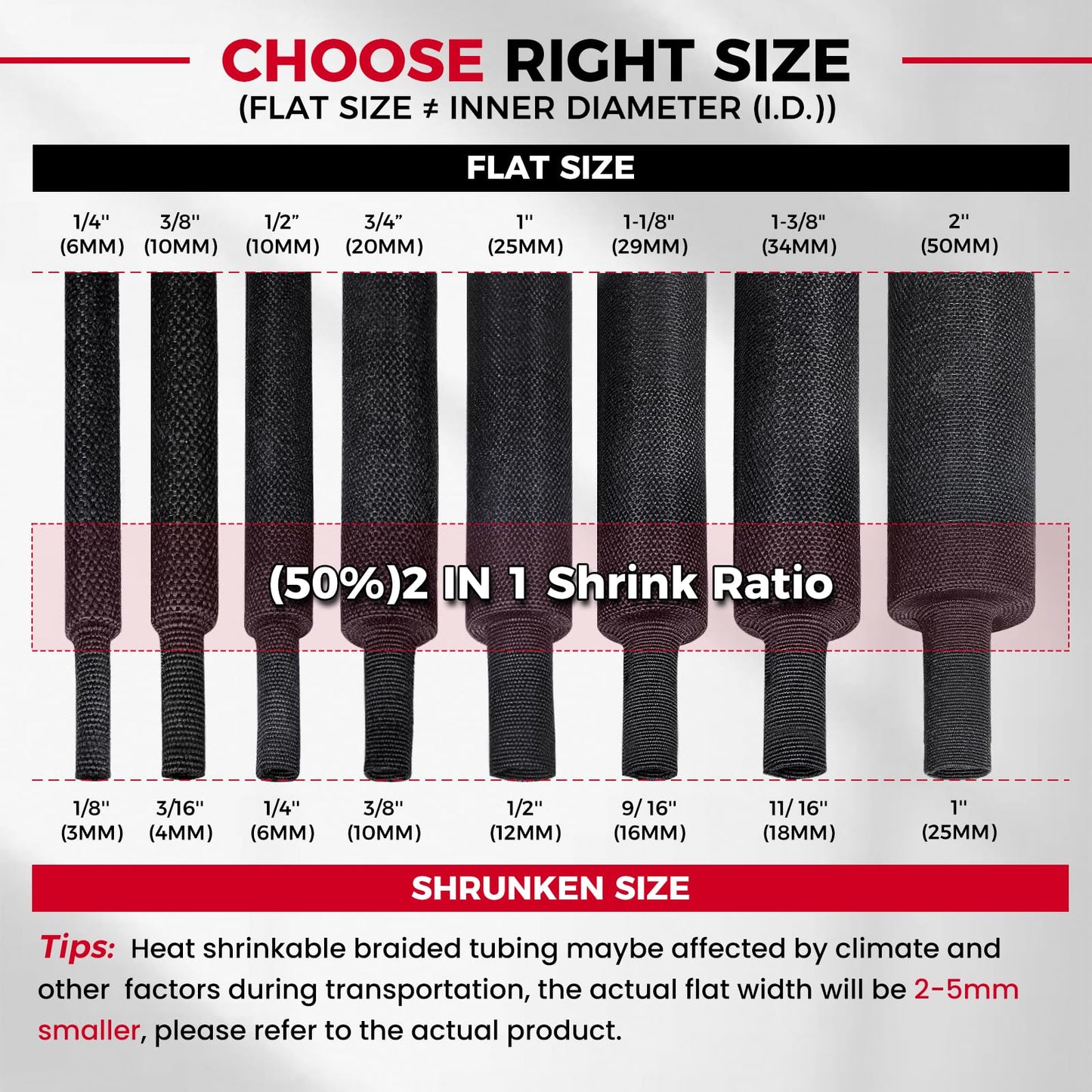Sonoreboom 3/8" - 18 feet Cable Management Sleeving, 2:1 Fabric Heat Shrink Braided Sleeve Protector Cover Cable/Wire/Irregular Shape Hose