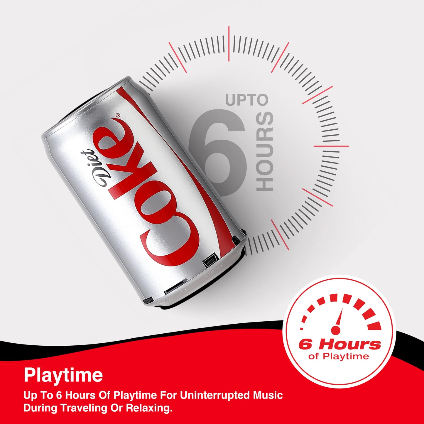 Gabba Goods Diet Coke Can Shape Bluetooth Speaker, Portable Wireless Speaker with Bluetooth 5.0, AUX, USB Slot & TF Slot | Loud Bass Sound | Compact