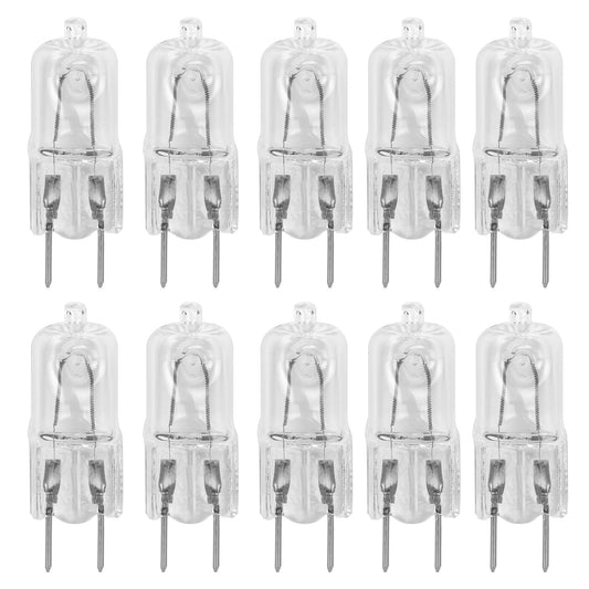 10 Pack-G8 20Watt 120V Halogen Light Bulbs T4 JCD Type 120V Bi-Pin Base Shorter 1-1/2" (1.5") Length 20W Lamp Soft White Under Cabinet Puck Lighting