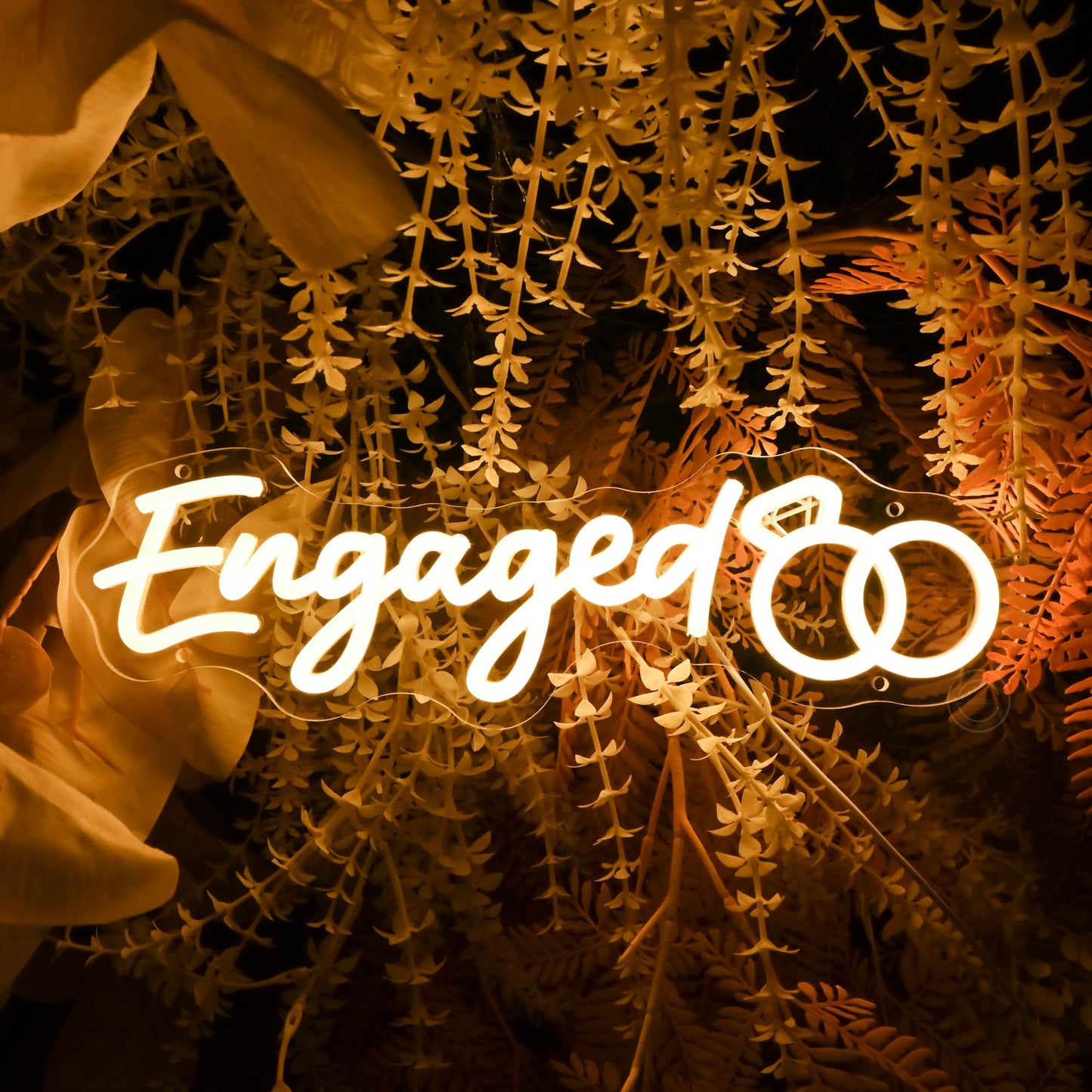 Britrio Engaged LED Neon Sign Light for Bridal Shower Backdrop Bachelorette Engagement Party Supplies Wedding Reception Light Up Neon Sign Bedroom