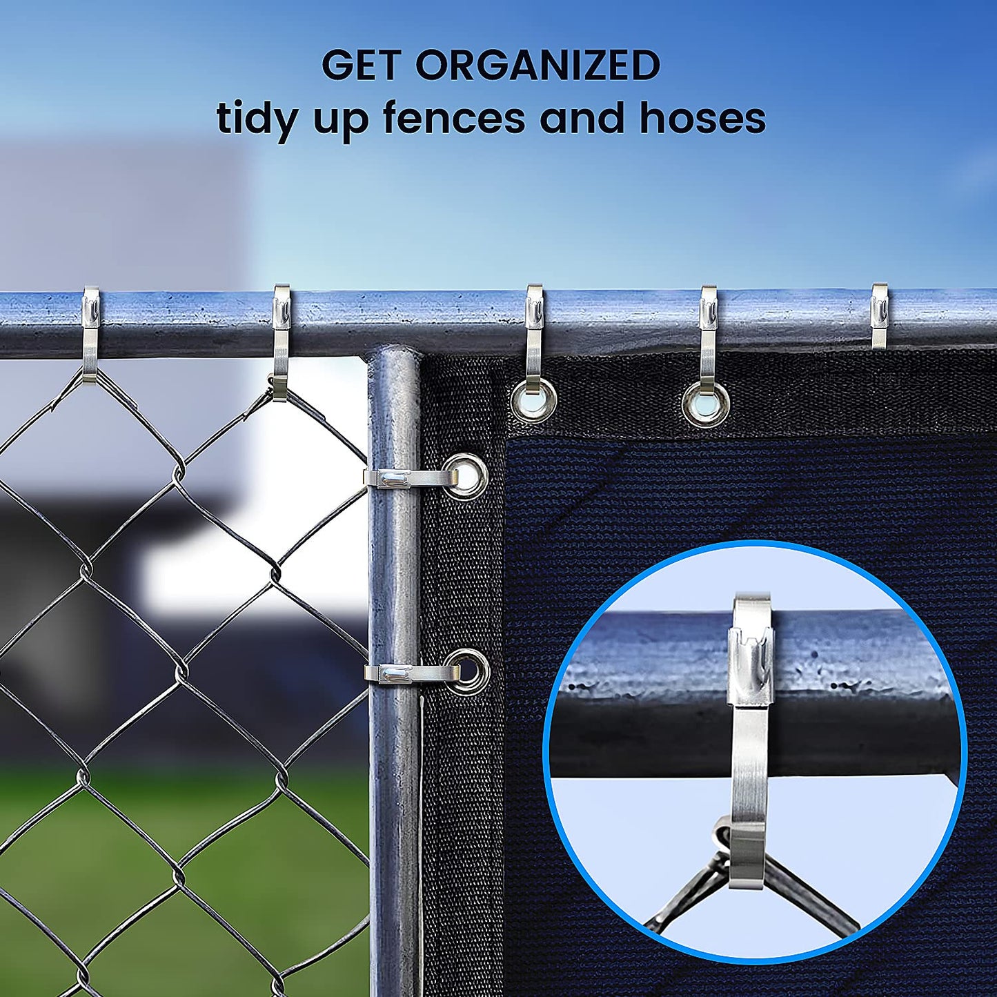Metal Zip Ties,100 Pcs 11.8 Inch,304 Stainless Steel Zip Ties Multi-purpose Metal Cable Ties-Suitable for Outdoor Chain Link Fence and Exhaust Wrap