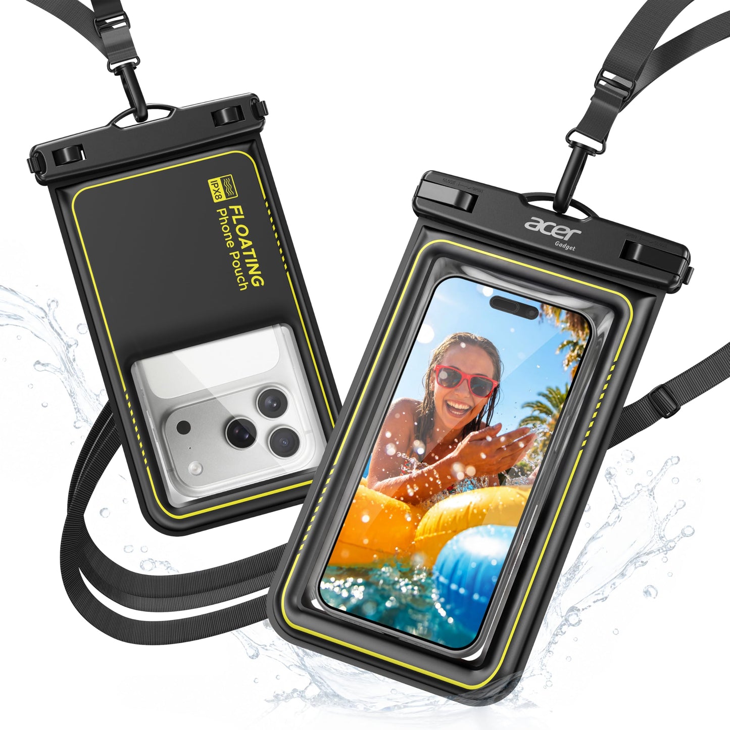 acer Waterproof Phone Pouch Floating, IPX8 Waterproof Phone Case - 2 Pack