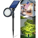 OSORD Solar Spot Lights Outdoor, Upgraded 18 LED Flag Pole Lights Solar Powered, Waterproof Landscape Spotlight for Outside Sign, Statue, Palm Tree