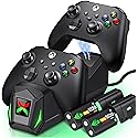 Controller Charger Station with 2x5520mWh Rechargeable Battery Packs for Xbox One/X/S/Elite/Series X|S, High Speed Charging Station Dock with 4