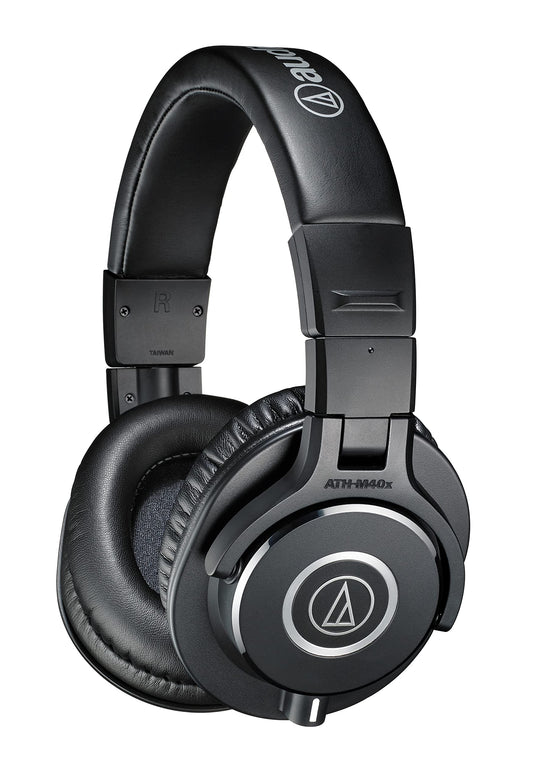Audio-Technica ATH-M40x Professional Studio Monitor Headphones + Slappa Full Sized HardBody PRO Headphone Case (SL-HP-07)