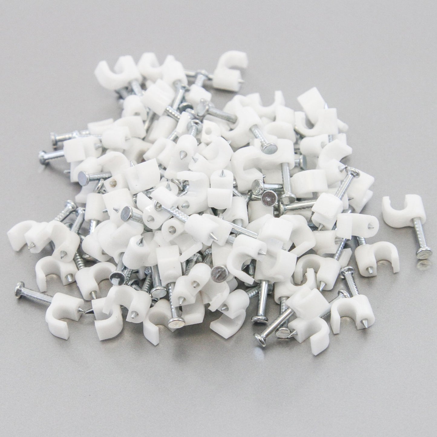 10000 Round 3/16 Inches (5 mm) Cable Wire Clips Cable Management Cord Tie Holder Coaxial Nail in Clamps Tacks
