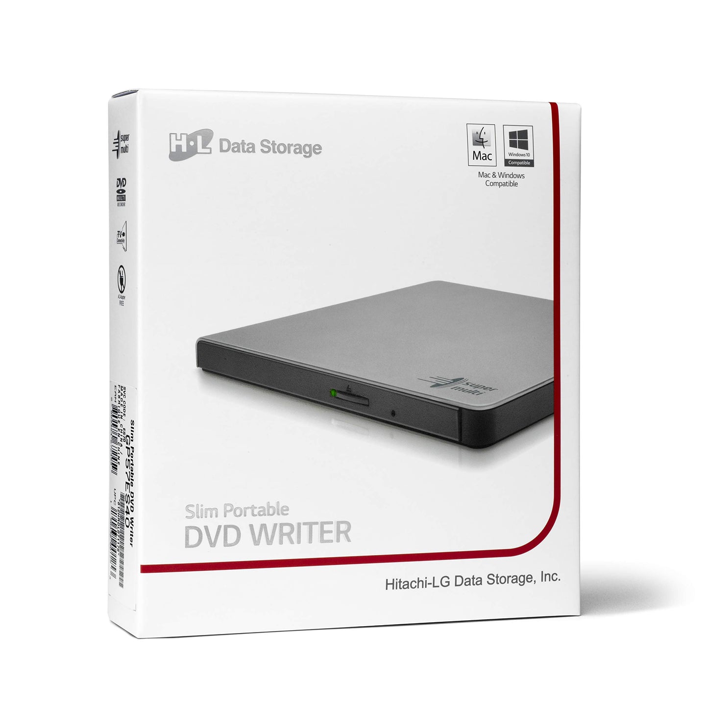 LG GP57ES40 External Ultra Portable Slim DVD-RW Black, Silver
