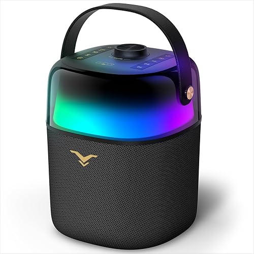 S2 Bluetooth Speaker, Portable Wireless Speaker with 80W Peak Power, Enhanced Bass/Treble, IPX5 Waterproof, 360-degree LED Lights, 12H Playtime, TWS