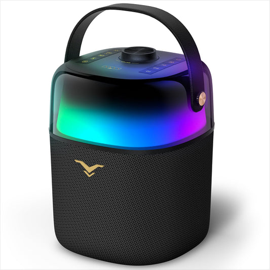 S2 Bluetooth Speaker, Portable Wireless Speaker with 80W Peak Power, Enhanced Bass/Treble, IPX5 Waterproof, 360-degree LED Lights, 12H Playtime, TWS